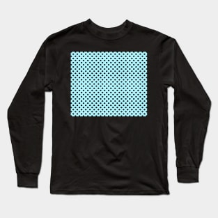 Powder Blue and Black Polka Dot Pattern Long Sleeve T-Shirt